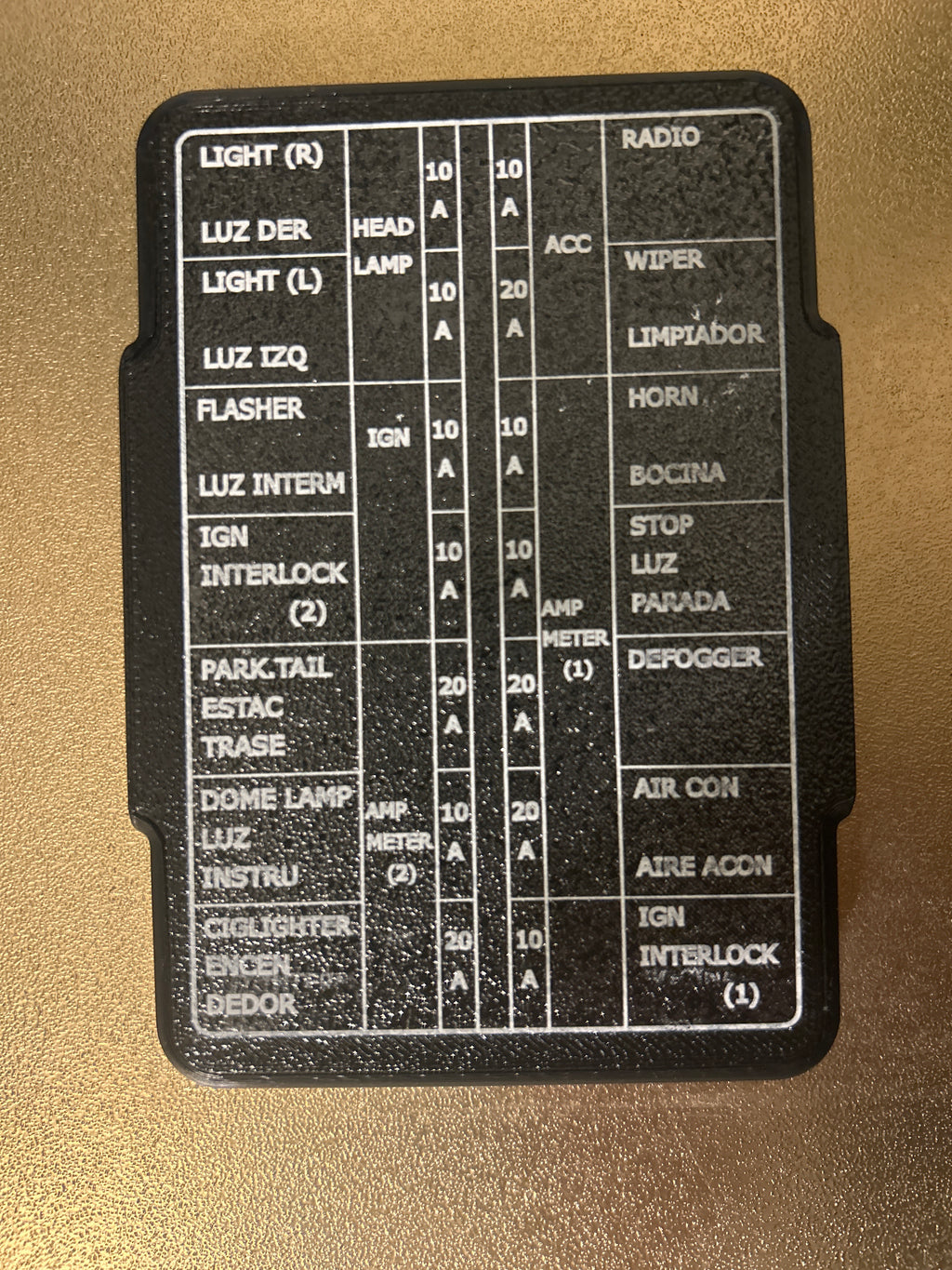 74 Datsun Z S30 Fuse Cover