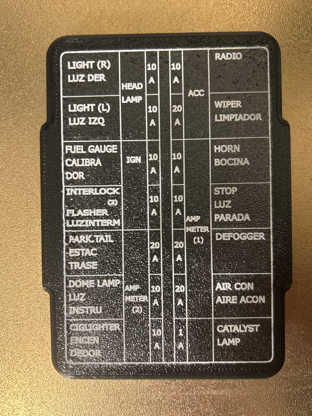 75 Datsun Z S30 Fuse Cover