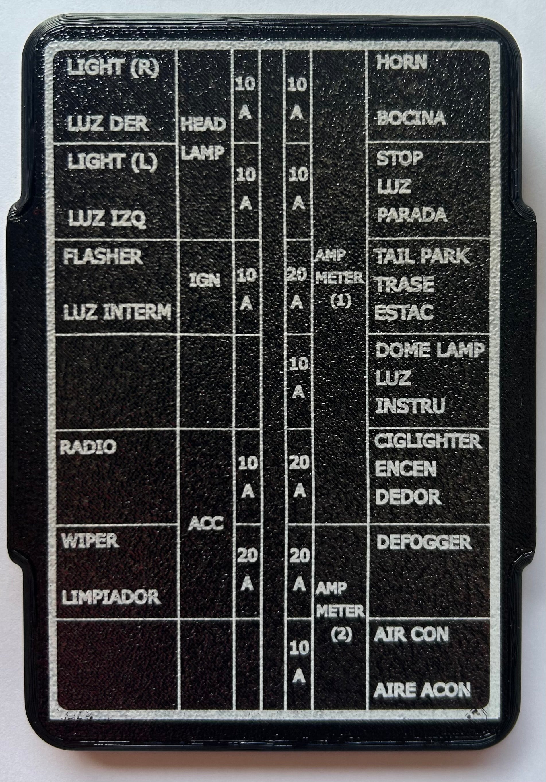 76 Datsun Z S30 Fuse Cover - Australia Only!!