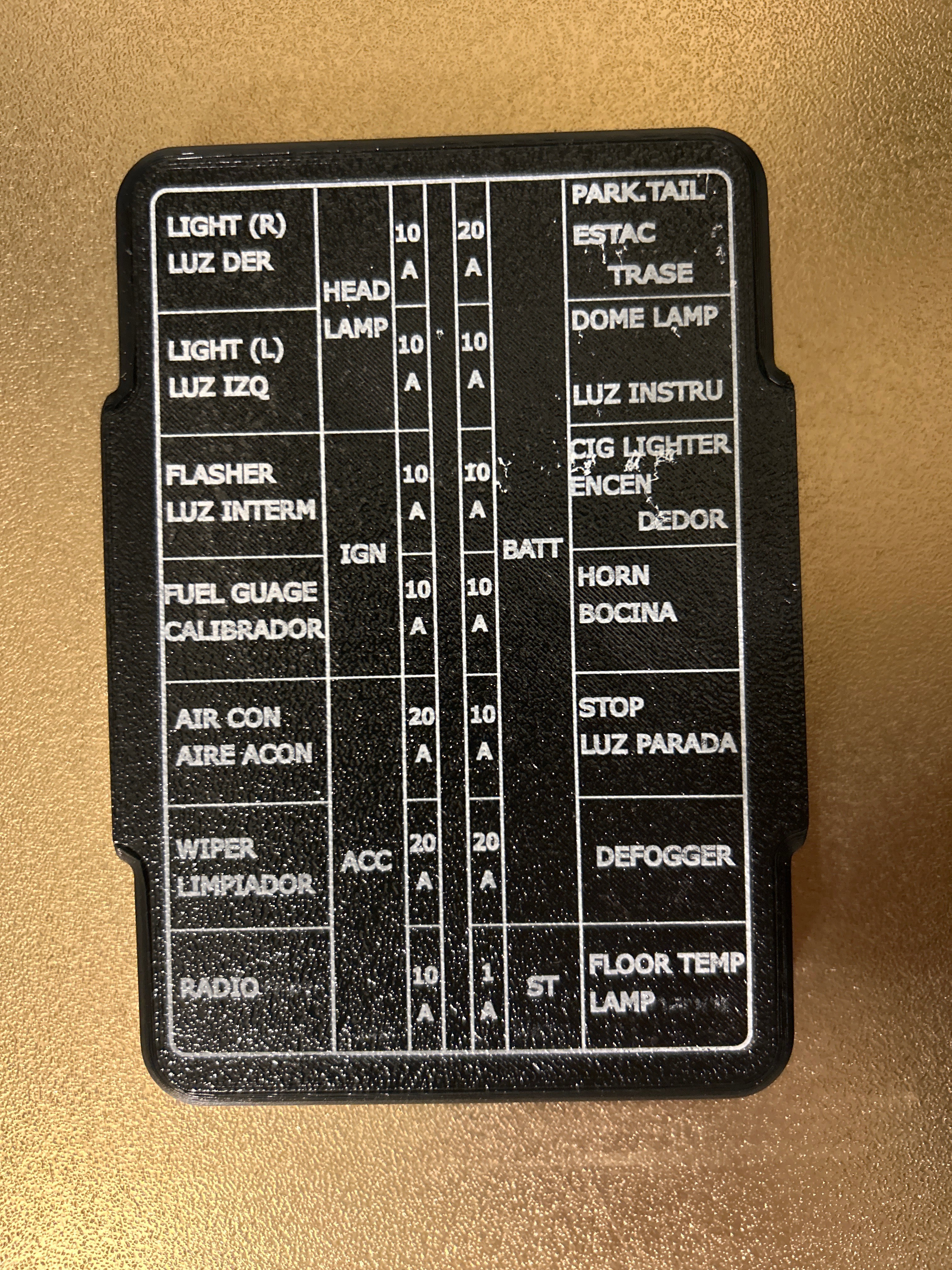 76 Datsun Z S30 Fuse Cover