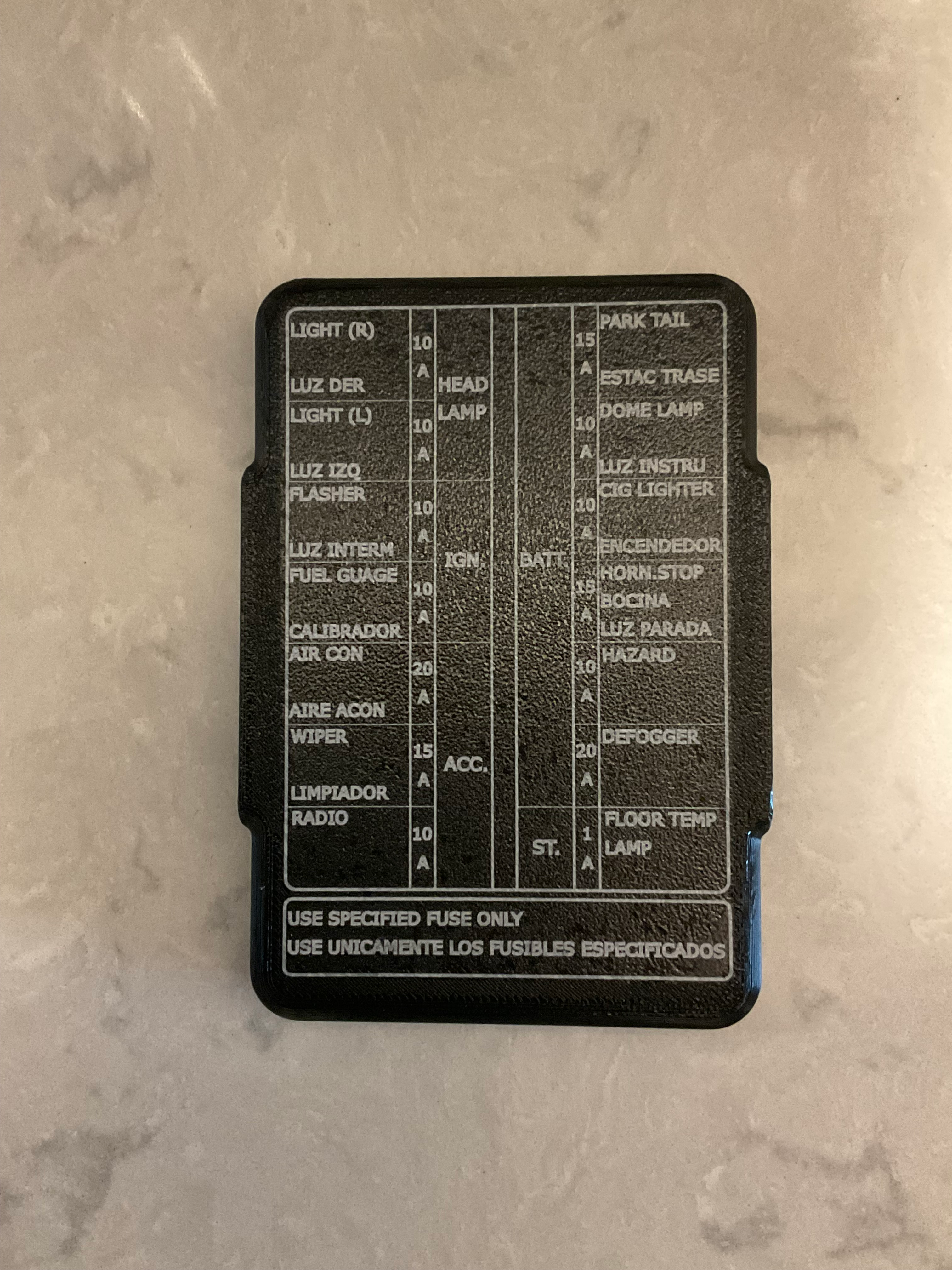78 Datsun Z S30 3D Printed Fuse Cover - Sakebahn Classic